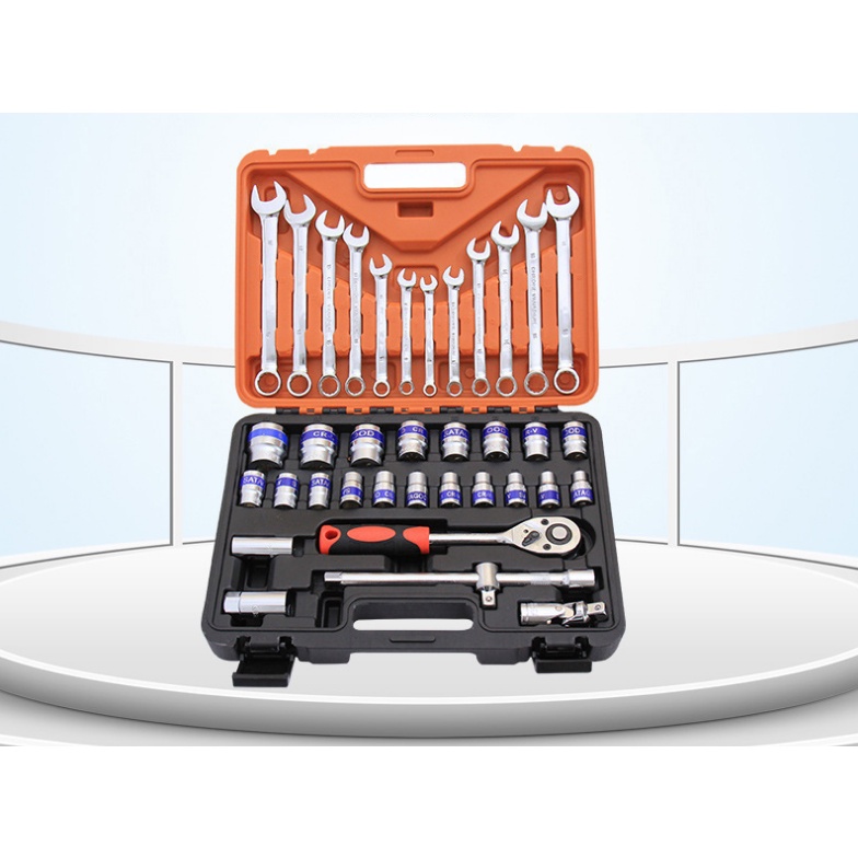 Bộ dụng cụ sửa chữa,bộ cờ lê tuýp 37 chi tiết hàng chrom vanadium cao cấp siêu bền