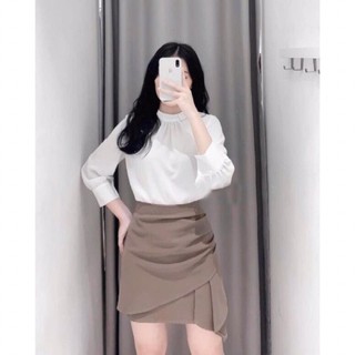 ((MẪU 2021) CHÂN VÁY XẾP LY VẠT CHÉO 2 LỚP