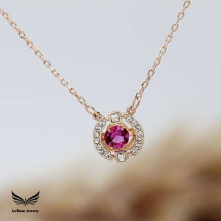 Dây Chuyền Xi V àng Hồng Lồng Tròn Hồng - Lamour Jewerly
