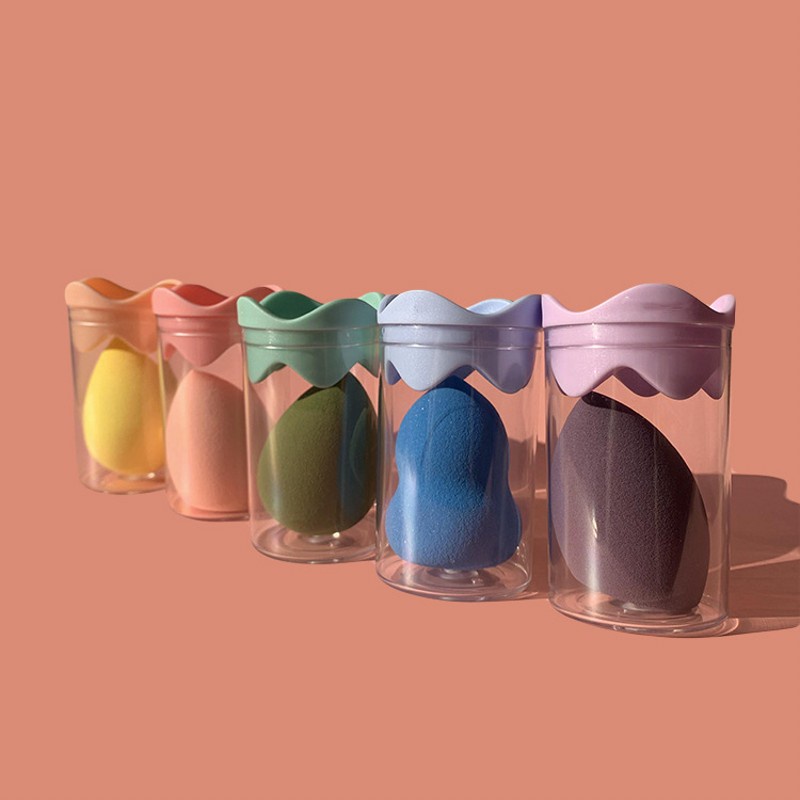 [Hàng mới về] Set bông mút trang điểm dùng đánh kem nền không chứa latex kèm hộp đựng tiện dụng