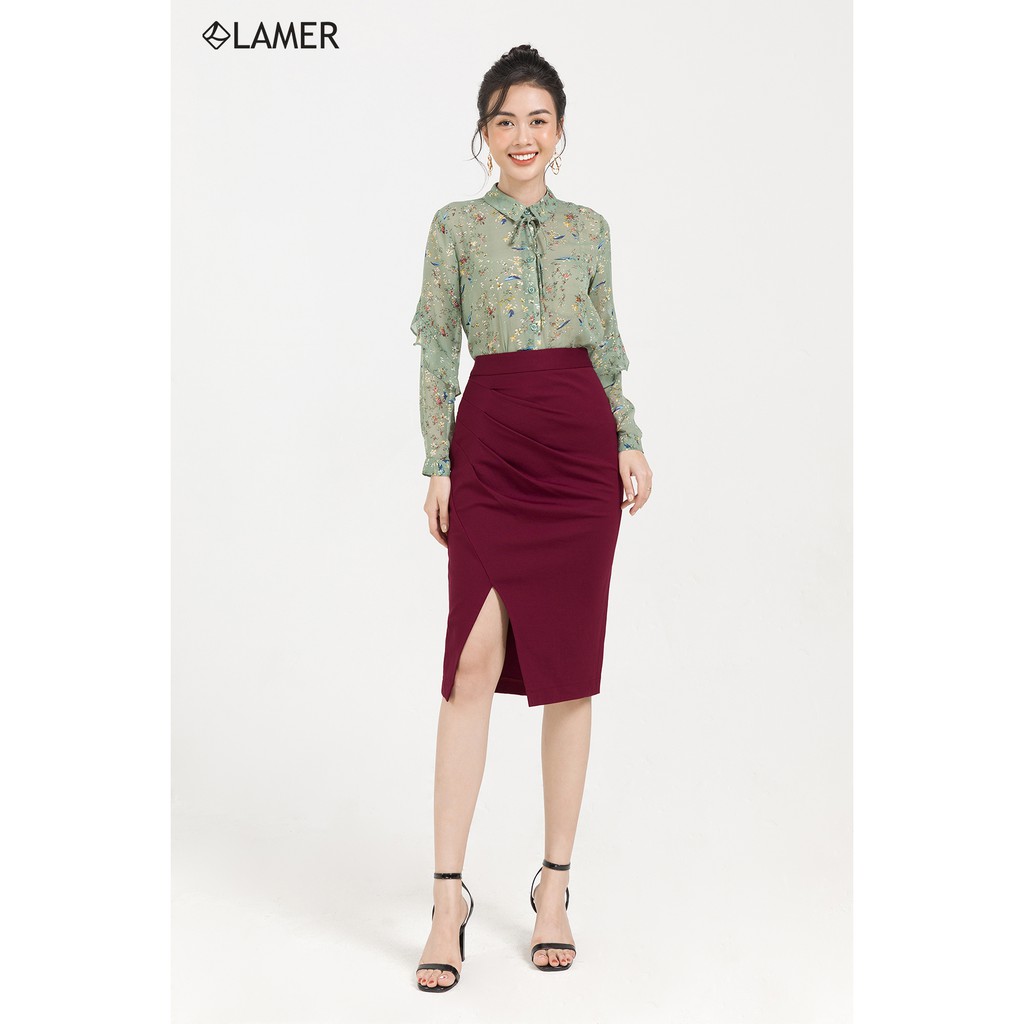 Chân váy ôm xếp lệch LAMER L62F20Q014 (nhiều màu) | BigBuy360 - bigbuy360.vn