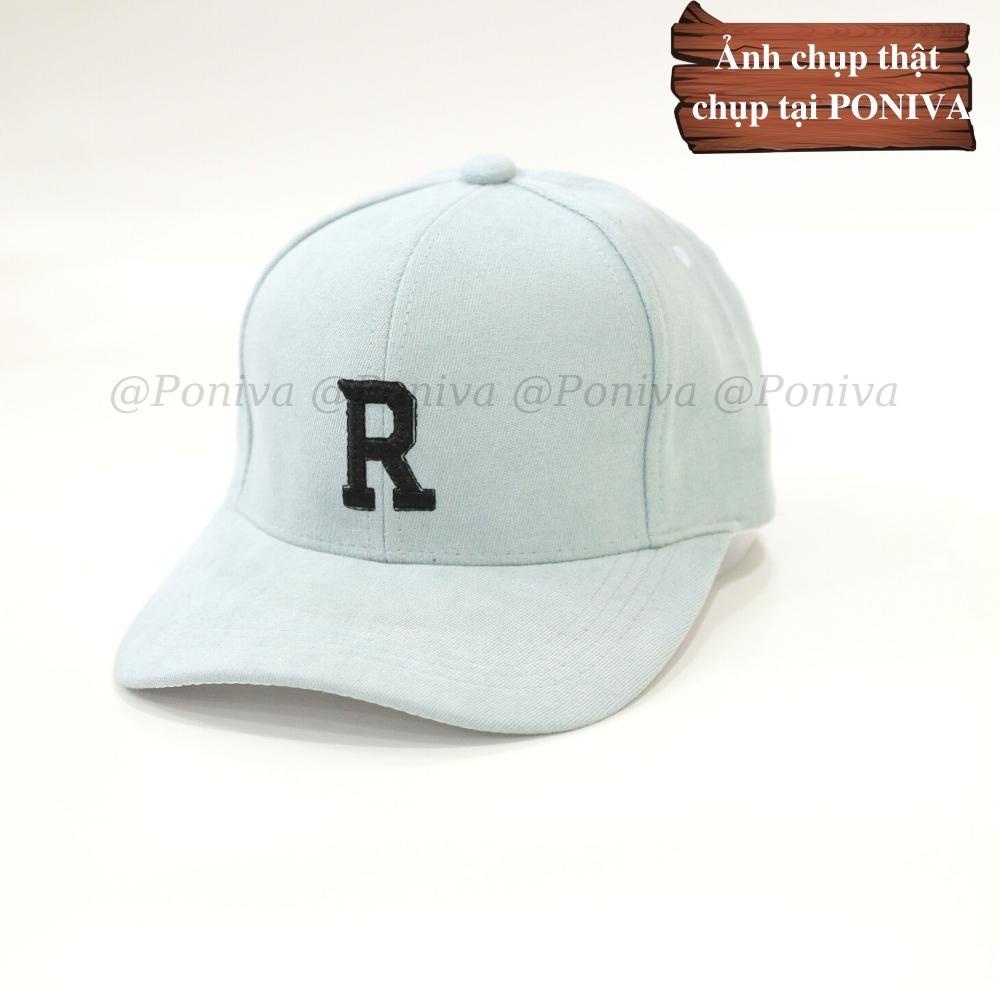 Mũ lưỡi trai ❤️ Nón kết thêu chữ R chất vải nhung mịn form unisex R77 phong cách Ulzzang Thời trang PONIVA siêu hot
