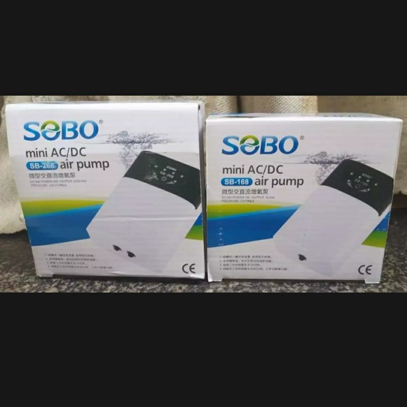 Máy sủi Oxy Tích Điện 2 Vòi Sobo SB-268 Cho Hồ Cá, bể cá cảnh