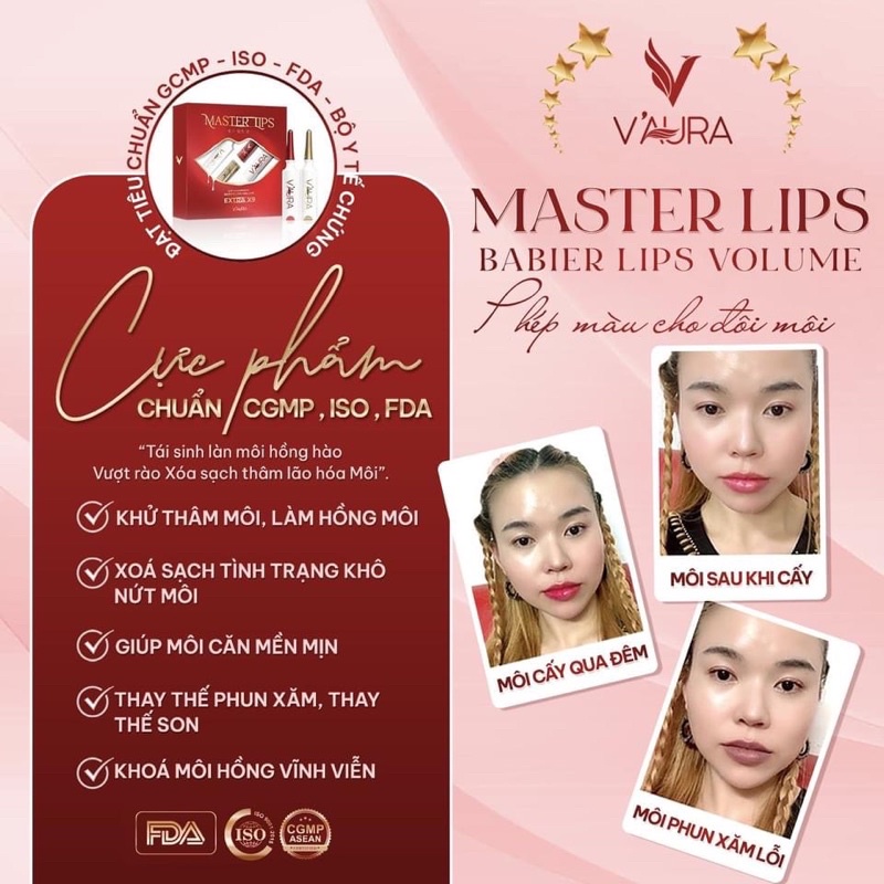 [Mẫu mới]Tinh Chất Cấy Môi Vaura Babier Lips Volume ,mờ thâm làm hồng môi sau 7 ngày