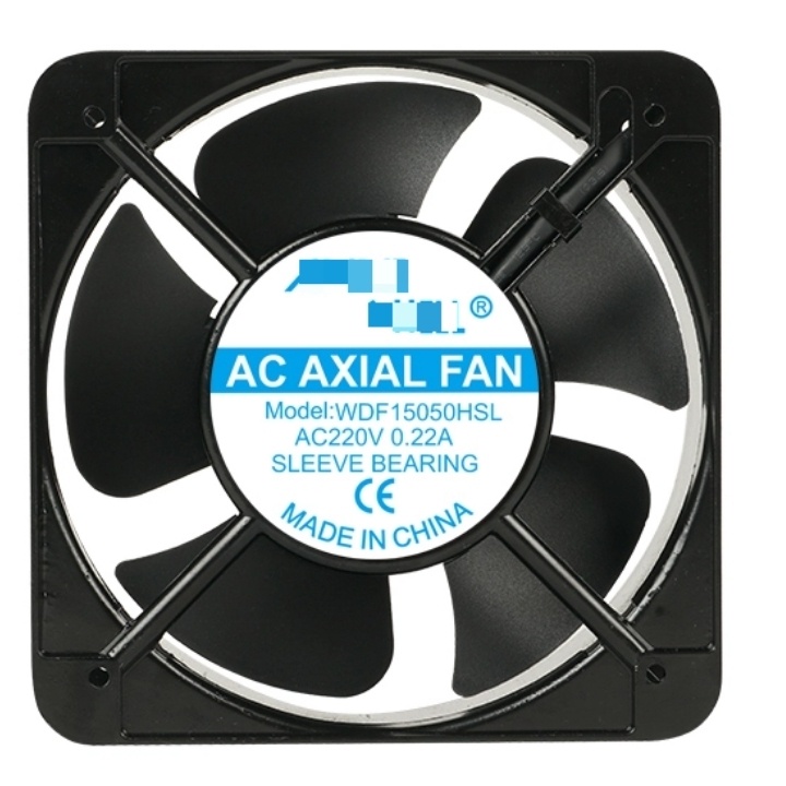 Quạt hút tủ điện 15050, 17251, dây đồng, vỏ kim loại sơn đen, cánh nhựa ABS điện áp 220VAC chất lượng tốt