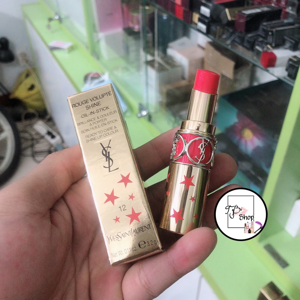 Son YSL 12 Corail Dolman Màu Hồng San Hô Rouge Volupté Shine Limited ( TyBi Shop )