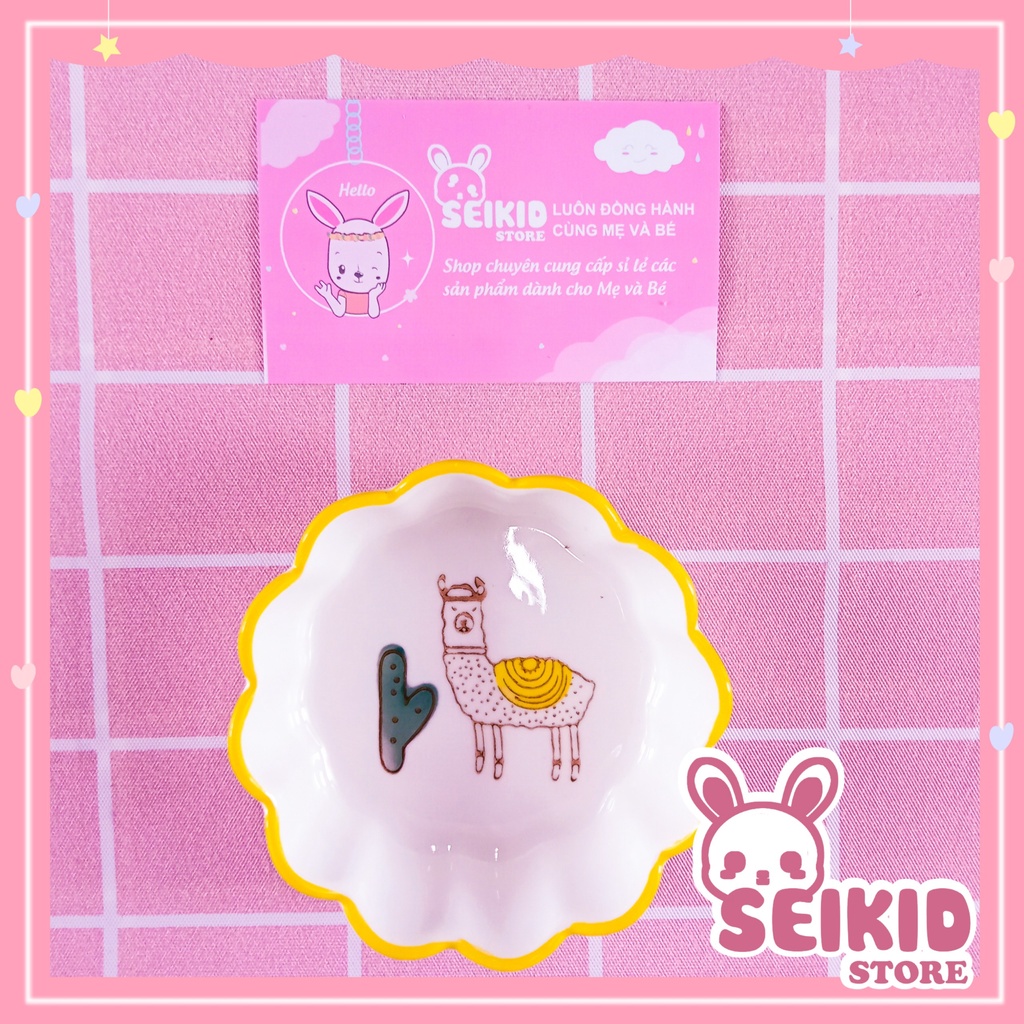 Bát Sứ Ăn Dặm Cao Cấp Hình Hoa Họa Tiết Đủ Màu Seikid Store 80ml X13