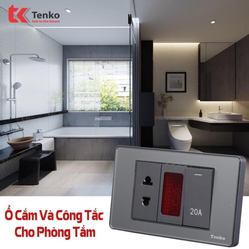 Ổ Cắm Chìm Chuẩn Đức Có USB Sạc Nhanh 5V - 2100mAh Màu Xám Âm Tường Hàng Thông Dụng Màu Xám Tenko TK-C9-G065