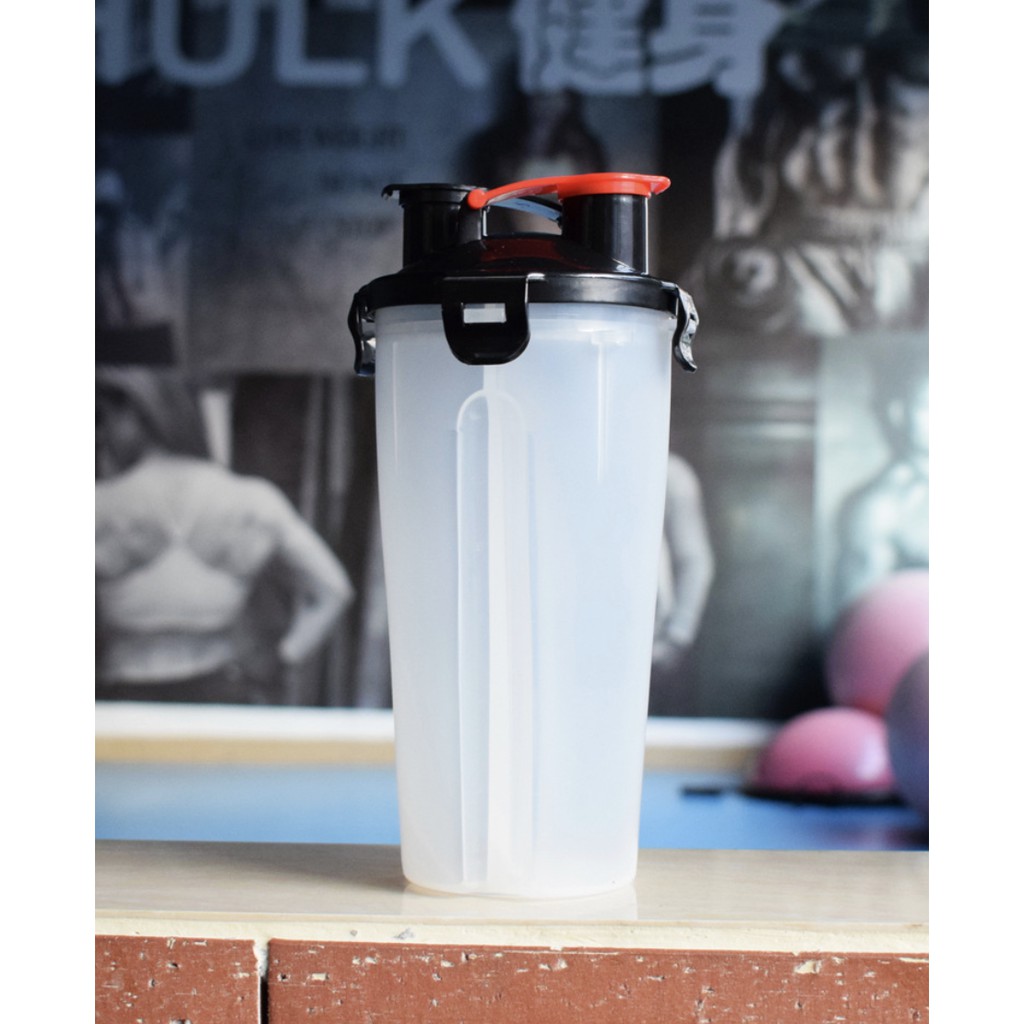 (Hàng có sẵn) Bình nước 2 ngăn shaker thể thao tập gym