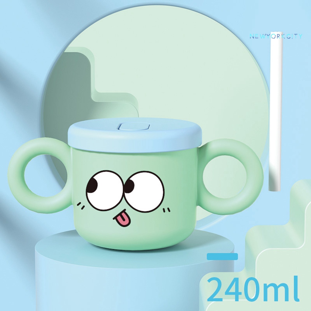 Cốc Uống Nước Có Tay Cầm Và Nắp Đậy Dung Tích Lớn 240ml Cho Bé Sơ Sinh