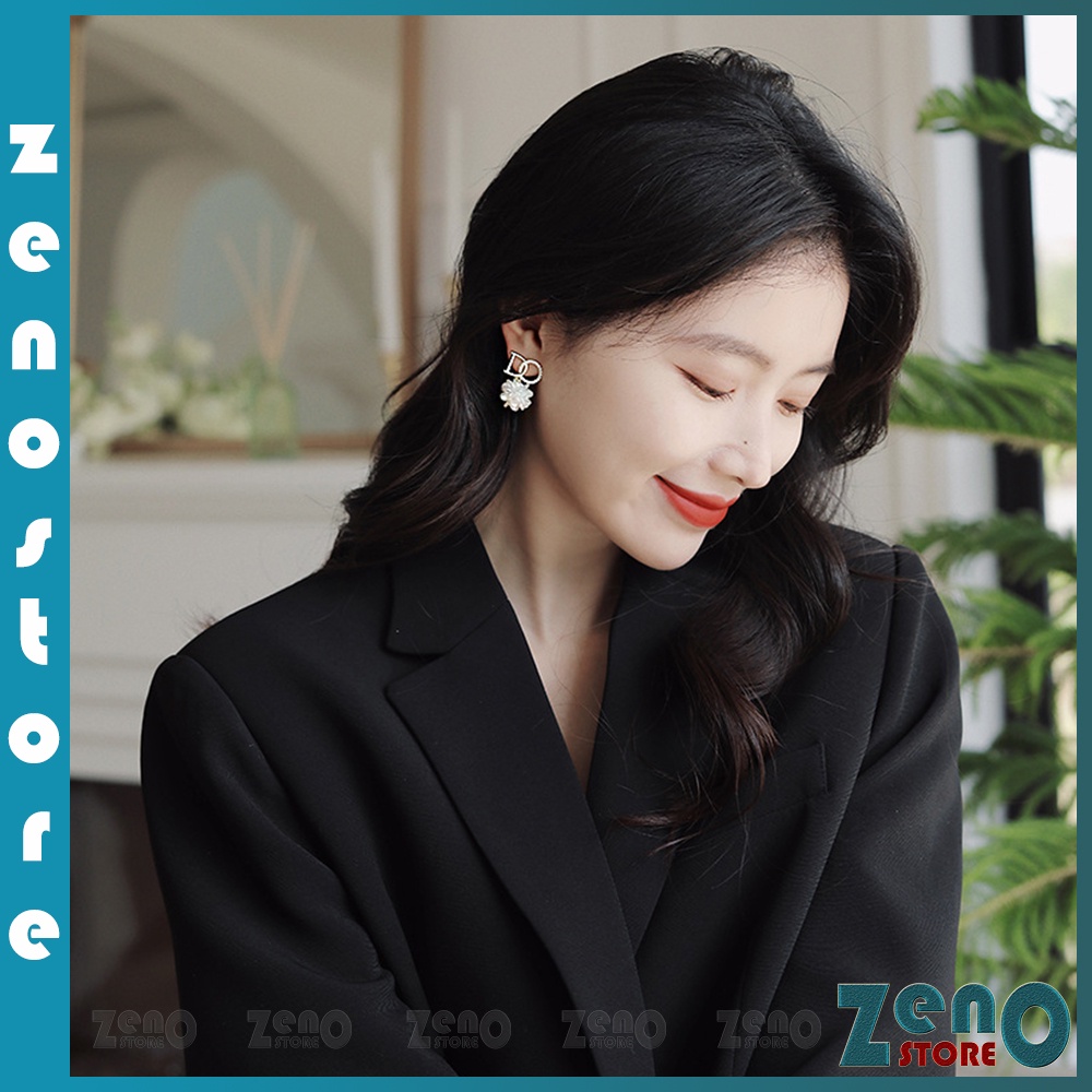 Khuyên tai DO bạc Ý KT06, bông hoa sang trọng