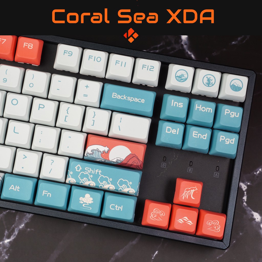 Keycap CORAL SEA - profile XDA - keycap PBT - Dyesub - 117 nút cho bàn phím cơ (Filco, Leopold, IKBC, Edra, keychron)