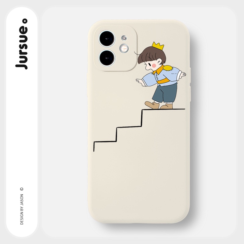 Ốp lưng JURSUE hoạt hình cặp đôi dễ thương đẹp cho iPhone 13 12 11 Pro Max SE 2020 X XR XS 8 7 ip 6S 6 Plus kute Y1819