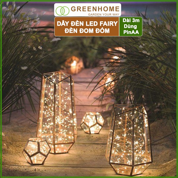 [FREESHIP 70K] Dây đèn Led đom đóm Fairy Lights 3 mét (30 bóng) dùng pin AA - tiện lợi, chịu nước, không hao điện.