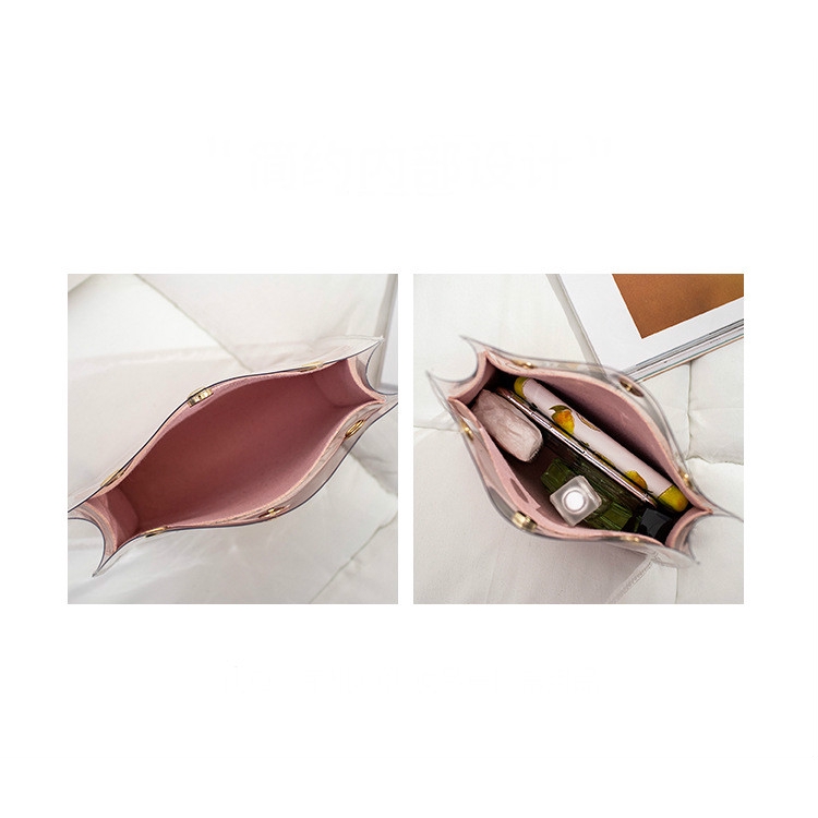 Túi đeo chéo trong suốt phối dây kim loại phong cách Hàn Quốc dành cho nữ