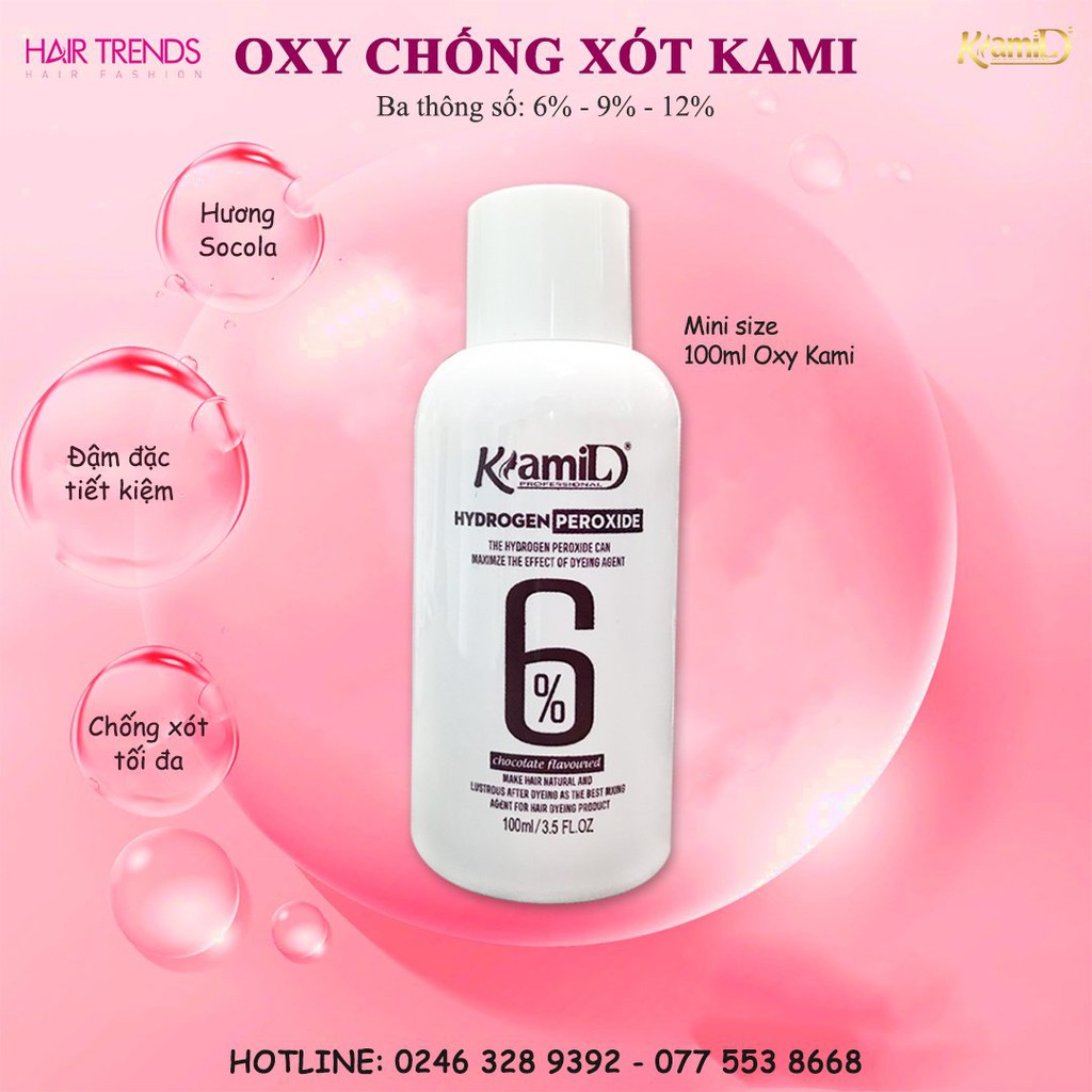 (CHÍNH HÃNG) Oxi nhuộm (trợ nhuộm) chống xót KAMI- hương socola (lọ nhỏ 100ml)