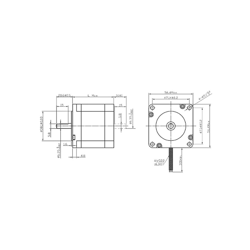 Động Cơ Bước Nema23 57 4 Chiều 2.8A 51mm 2 Phase 1.1N.for M CNC Chất Lượng Cao