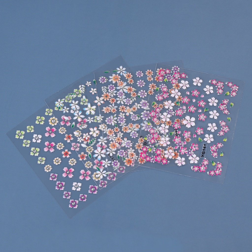 MONJA [Hàng mới về] Set 2 nhãn dán họa tiết hoa xinh xắn trang trí móng nghệ thuật