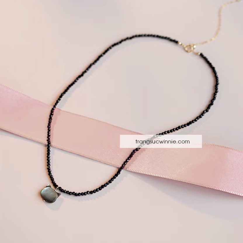 Dây chuyền nữ titan Mèo đen
