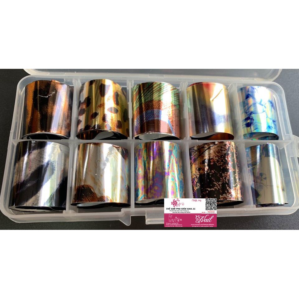 Foil Da Báo - Dán Trang Trí Móng Với Nhiều Màu Sắc Đẹp - Lẻ 1 Hộp