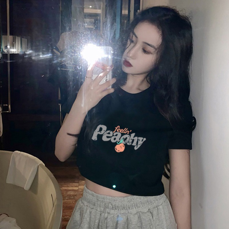 Áo Thun Lửng In Họa Tiết Dễ Phối Đồ