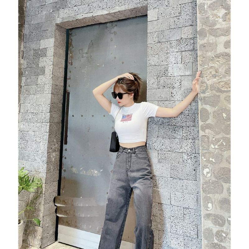 Quần Jean Bò Ống Rộng  Loang Đen Nữ Hottrend 2022, Hack dáng, Màu Siêu Đẹp,Chiến luôn