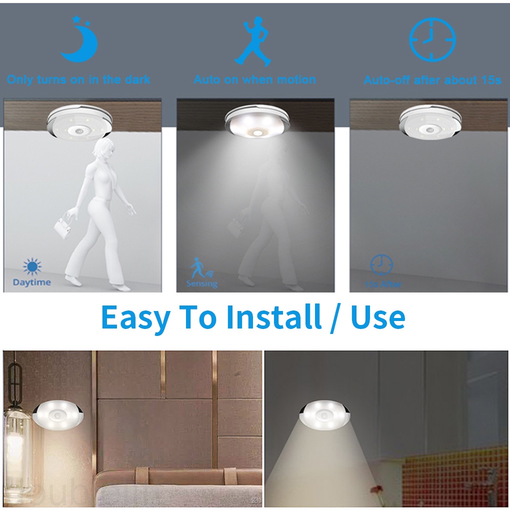 Night Lamp Cabinet Closet Sensor Light Automatic Motion Sensor LED Lamp Warm White 4000K 40 Lumen doublelift store