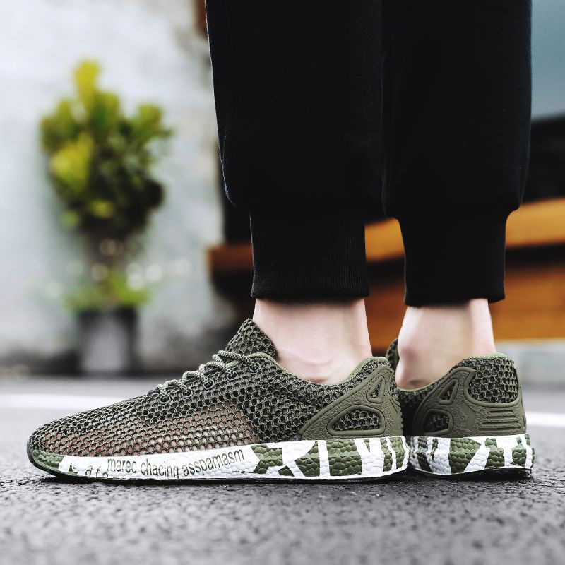 Giày Thể Thao Phối Lưới Thoáng Khí Phong Cách Hàn Quốc Thời Trang Mùa Hè 2022 Cho Nam