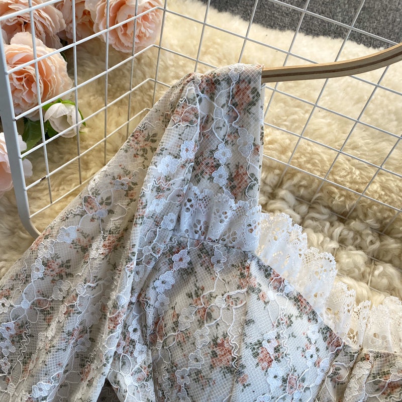 Áo Kiểu Tay Dài Cổ Vuông Ôm Eo Phong Cách Retro Pháp Cho Nữ