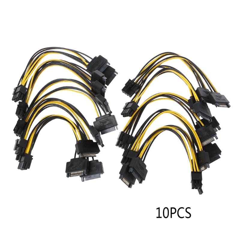 Dây Cáp Nguồn Thẻ Đồ Họa btsg 19cm Chuyển Đổi 15 Pin Sang 8pin Cho Bitcoin Miner Mining