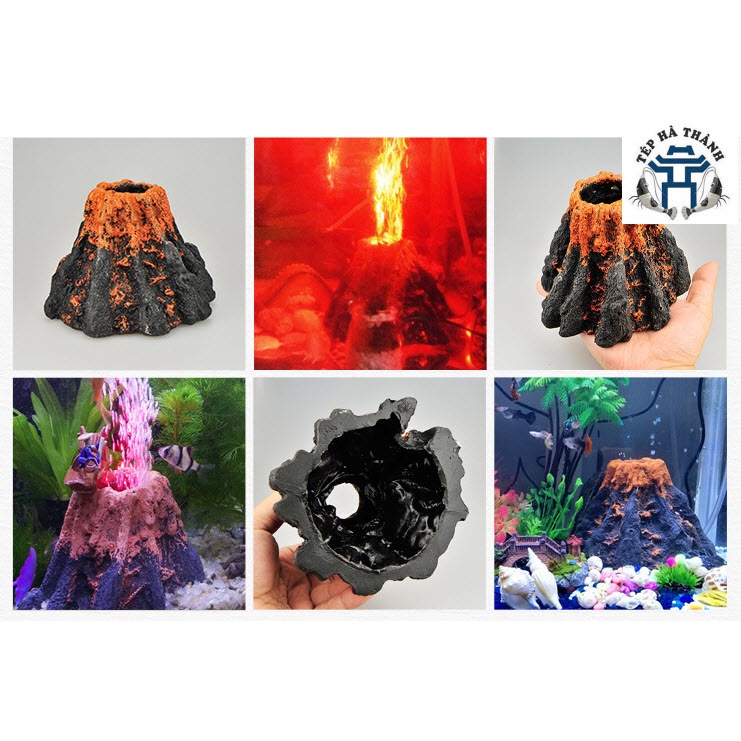 Đầu Sủi Oxy Mô Hình Núi Lửa Trang Trí Cho Bể Cá Cảnh, Bể Thủy Sinh