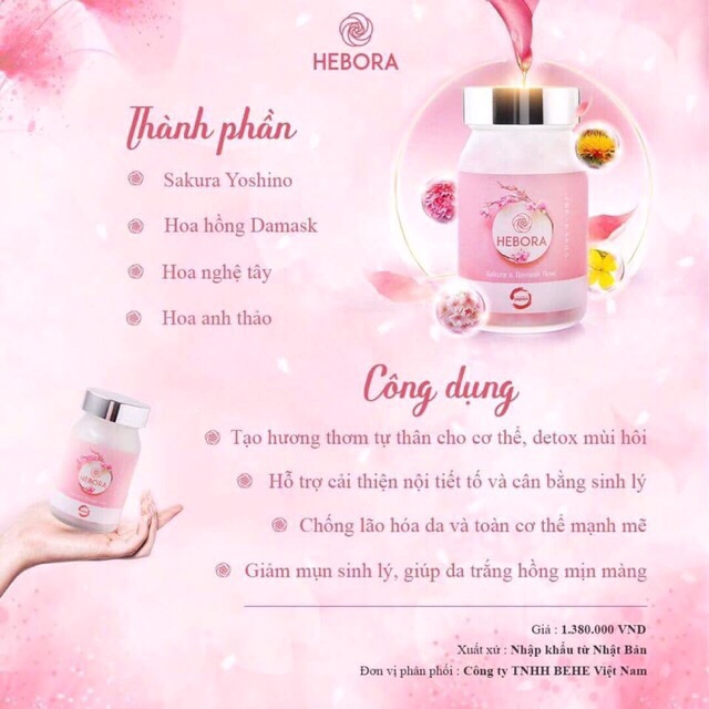 ✅(Giảm 100k mã THUOC100K) Combo Trắng+Thơm Hebora Fresa Nhật Bản