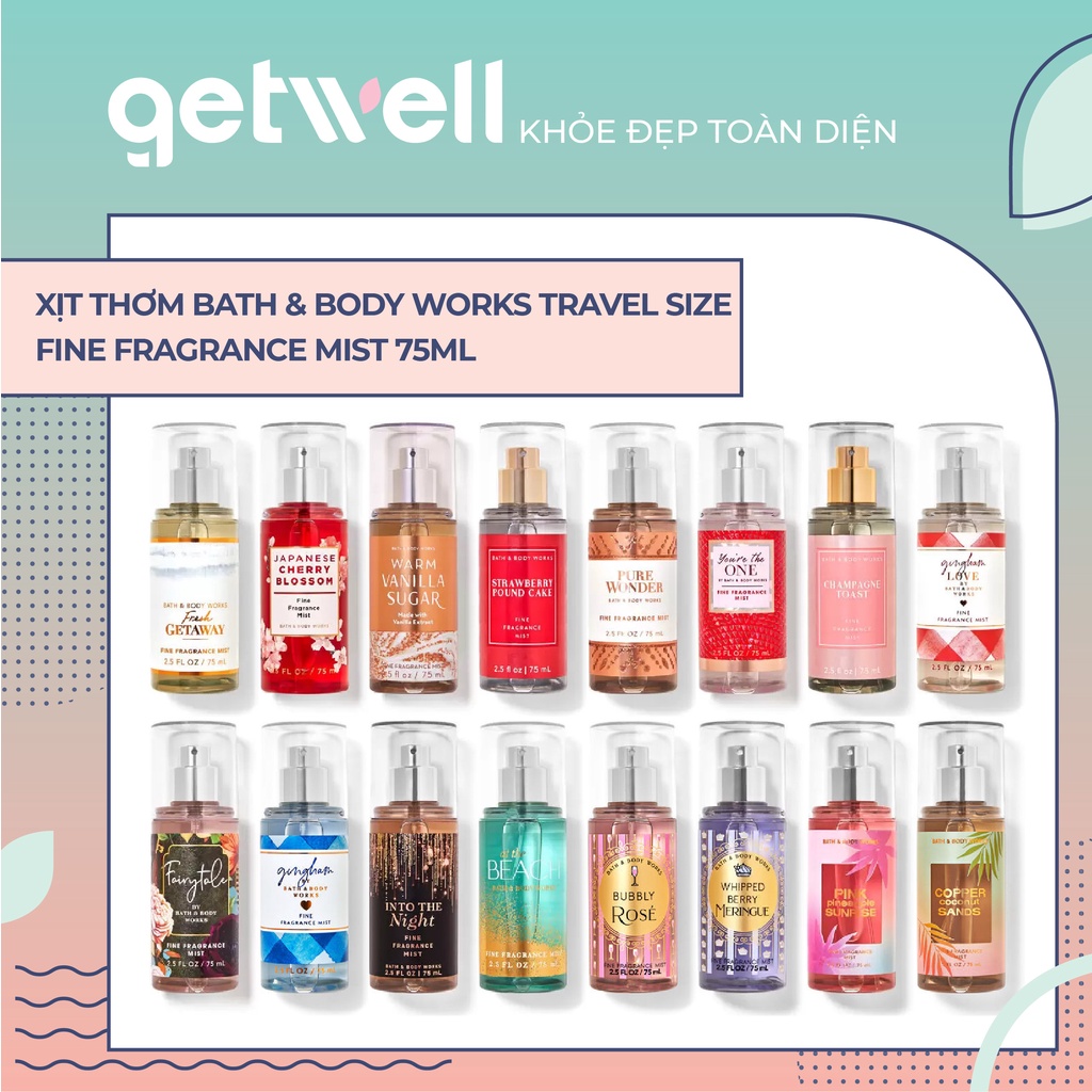 Travel Size | Xịt Thơm Nước Hoa Toàn Thân Bath & Body Works Fine Fragrance Body Mist Mini Size 88ml 75ml