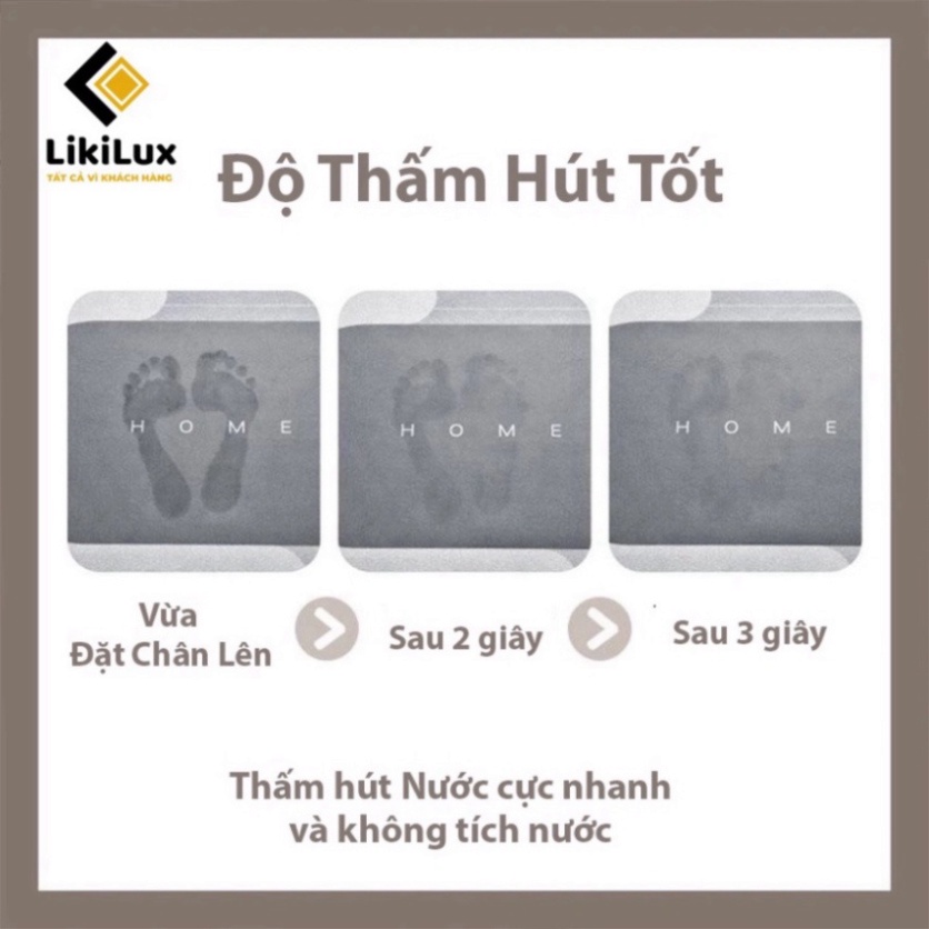 Thảm Hút Nước Siêu Thấm - Thảm Lau Chân mềm mỏng Siêu Dày, Siêu giột nước nguyên liệu Chống Trượt