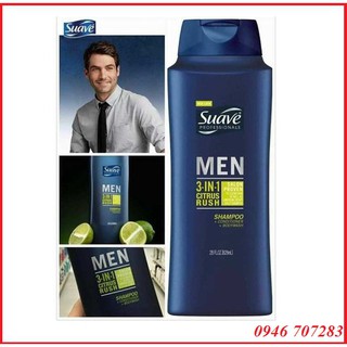 Dầu gội tắm suave men 3in1 828ml - 079400062963