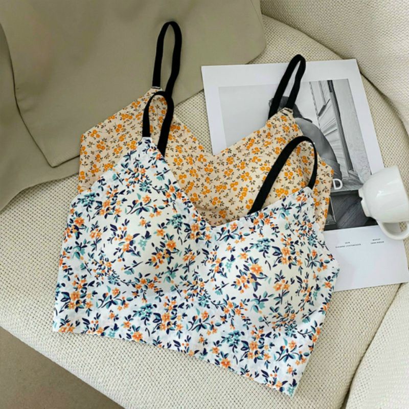Áo Bra in họa tiết hoa BRA04 áo tập nữ chất thun cotton co dãn tốt thoáng mát thấm hút mồ hôi CHIPNOIY SHOP
