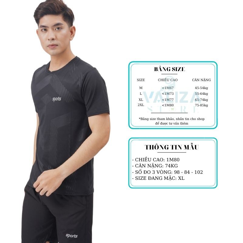 Áo Thun thể thao nam có cổ tròn dập vân chất thun lạnh cao cấp giá rẻ VALIZA AT09| | BigBuy360 - bigbuy360.vn