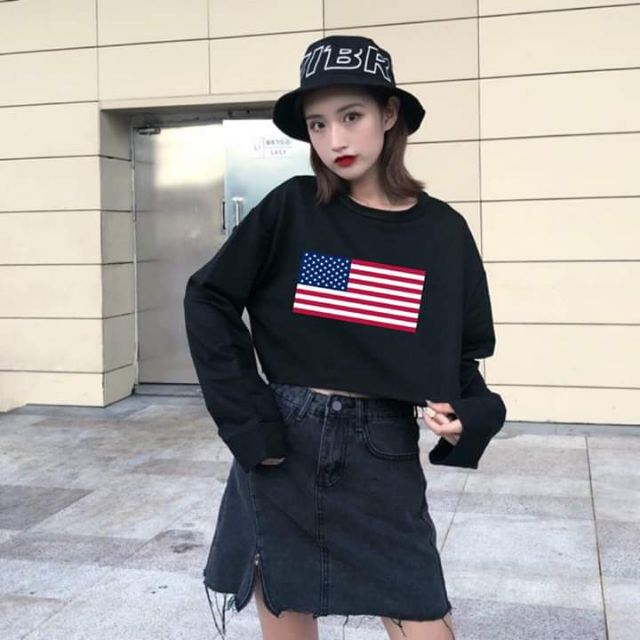 Áo crop top USA