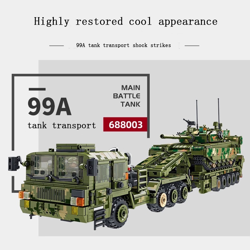 Đồ chơi Lắp ráp Mô hình tăng Panlos  688003 tank transport 99A main battle tank