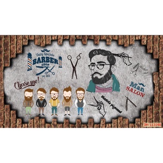 Tranh dán tường trang trí salon tóc barber
