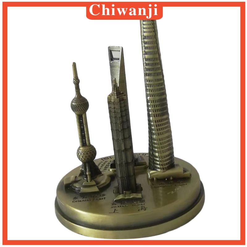 Mô Hình Tòa Nhà Skylines Bằng Kim Loại Màu Đồng 11cm