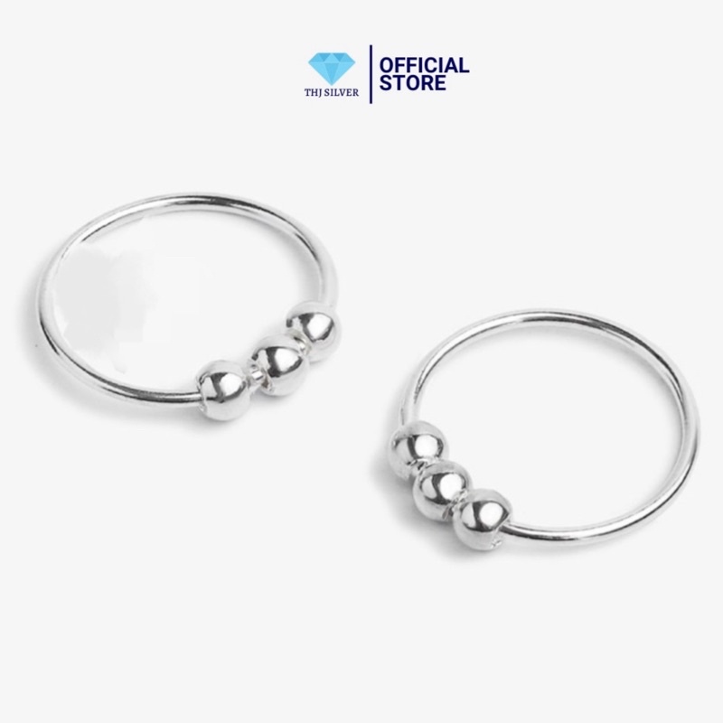 Bông tai bi nhỏ xinh cá tính - chuẩn bạc ta-THJ SILVER