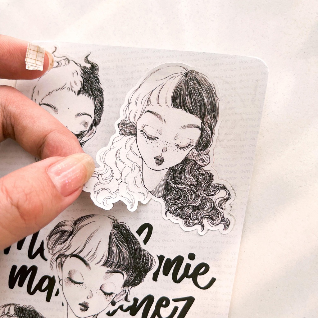 Sticker phong cách vintage Melanie by Oteus trang trí sổ | Hidari