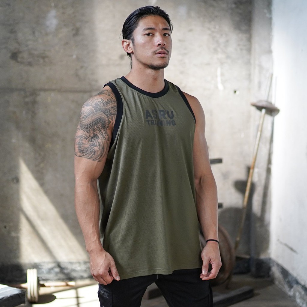 Bộ đồ tập gym nam ASRV training tanktop,mẫu quần áo gym nam phong cách NoBrandMale