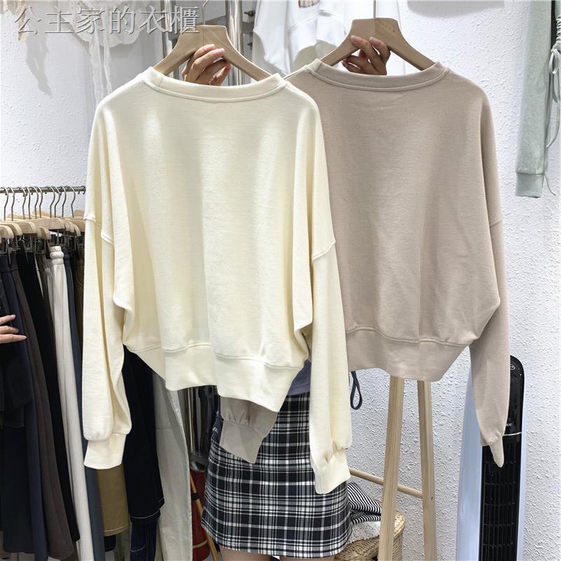 Áo Sweater Tay Dài Chui Đầu Dáng Ngắn Thời Trang Xuân Thu Trẻ Trung