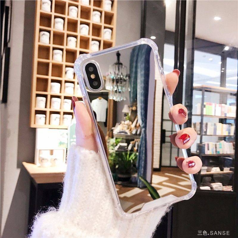 Ốp lưng điện thoại di động tráng gương đỏ chống rơi trí thun ngắn tay | BigBuy360 - bigbuy360.vn