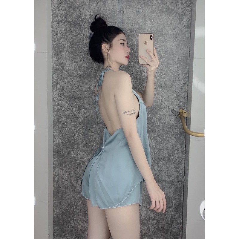 Đồ Bộ Đùi Yếm Hạc Thêu