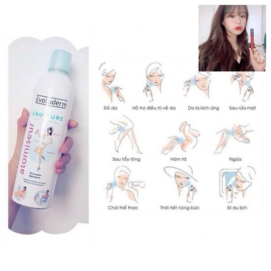 Xịt Khoáng Evoluderm Atomiseur Eau Pure Pháp 150ml - 400ml | BigBuy360 - bigbuy360.vn