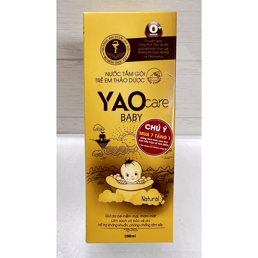 Nước tắm gội thảo dược cho bé Yaocare baby chống rôm sẩy làm sạch mềm mại thơm mát da bé.suckhoechomoinha