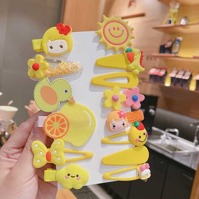 Set 14 kẹp tóc xinh xắn cho bé gái phong cách Hàn Quốc